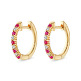 Essential Ruby and Diamond Hoop Earrings - Dracakis Jewellers